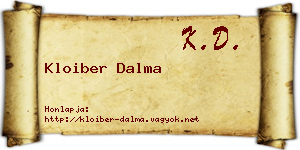 Kloiber Dalma névjegykártya
